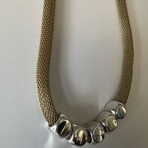 Marc Jacobs mixed metal mesh necklace with chunky silver beads